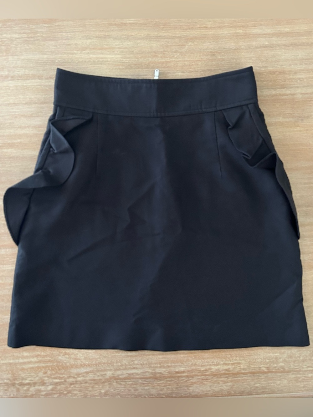 Sandro Black Dress Skirt with Ruffle Pocket Detail | Size 1